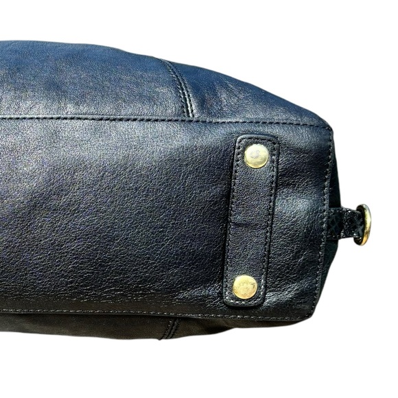 Coach Ashley 2Way Leather Handbag Satchel Tote-Black Sequined Snakeskin/Gold - Picture 10 of 15